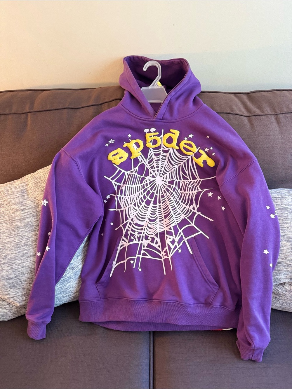 Purple Spider Web Graphic Hoodie Size Medium